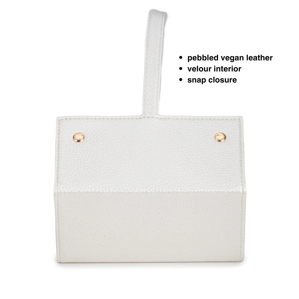 Leah 5 Eyewear & Jewelry Case Pearl White