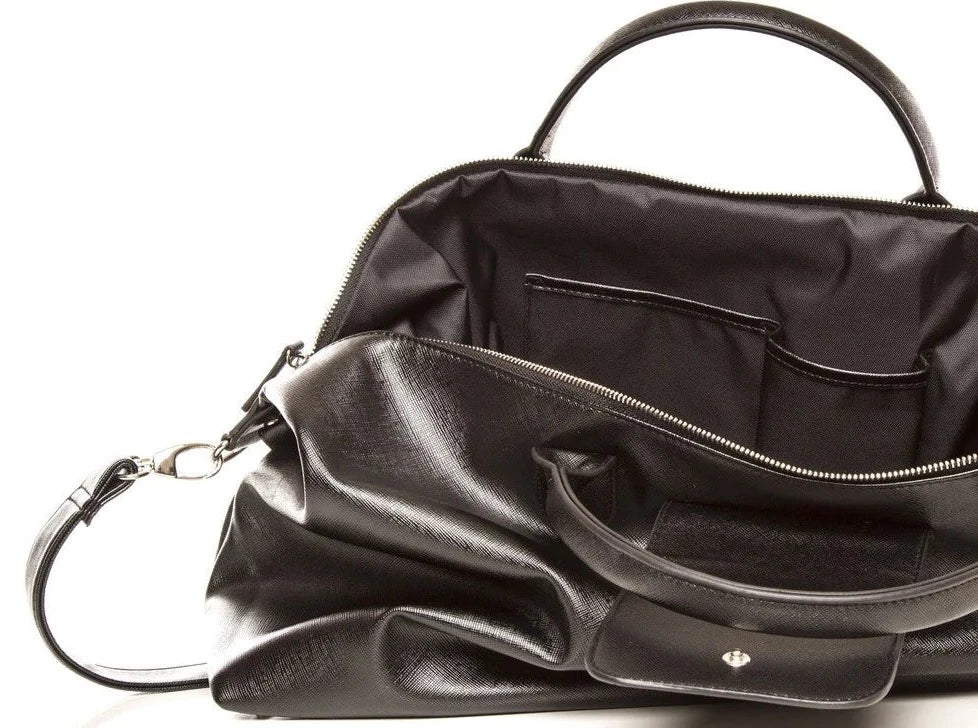 Alpha Leather Duffle Bag Black