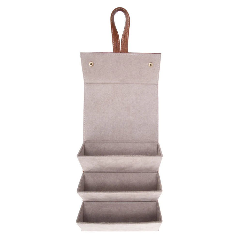 Leah Trio Eyewear Case Saddle