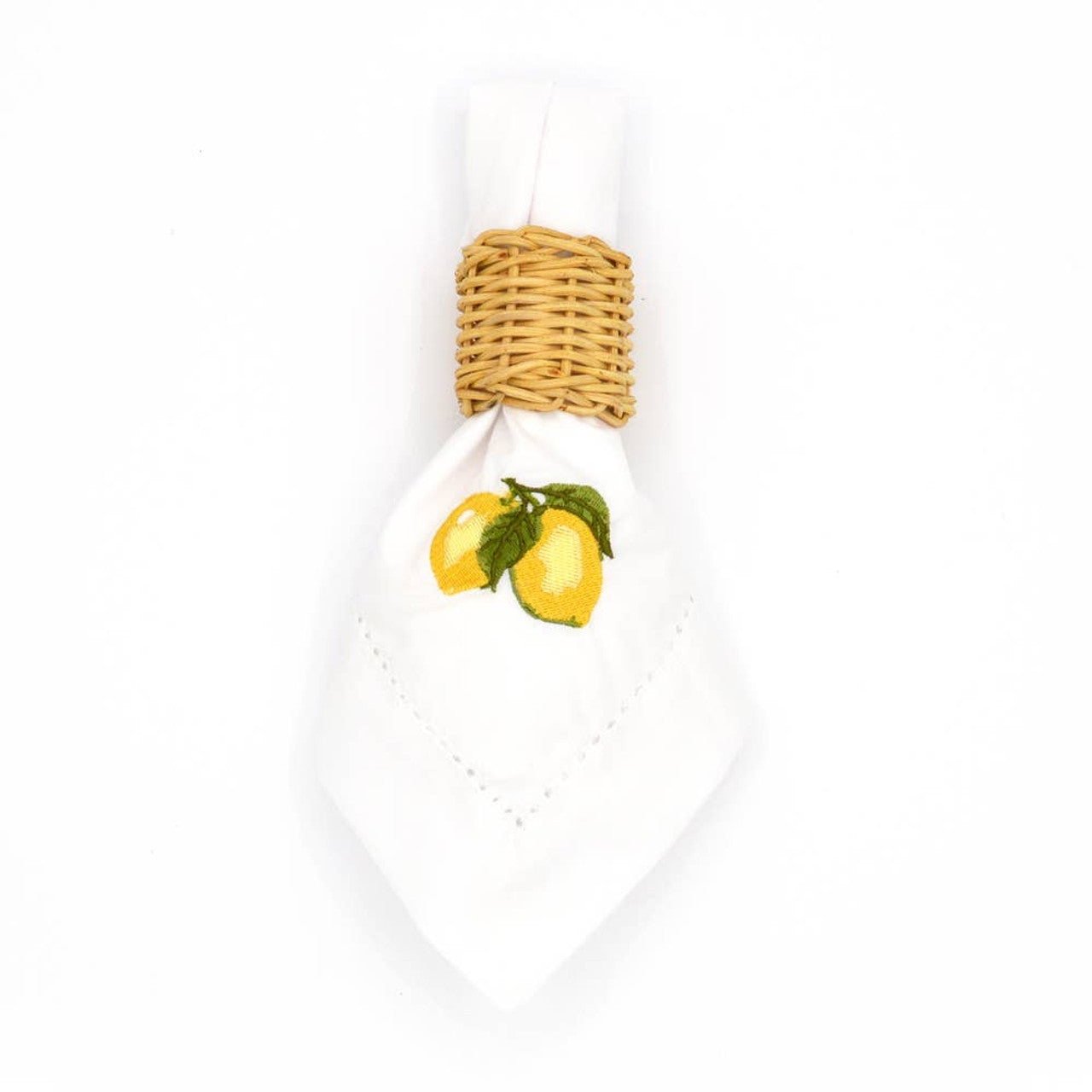 Embroidered Dinner Napkin Lemon