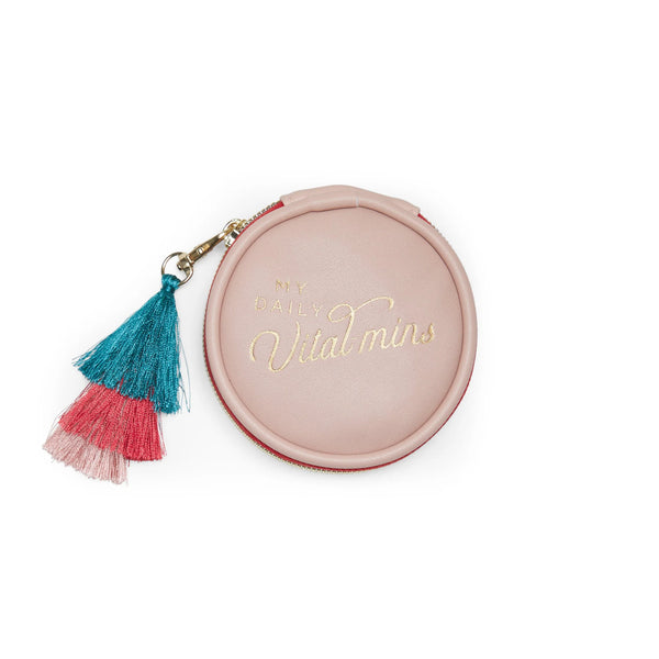 Vegan Leather Pill Case Daily Vital Mins