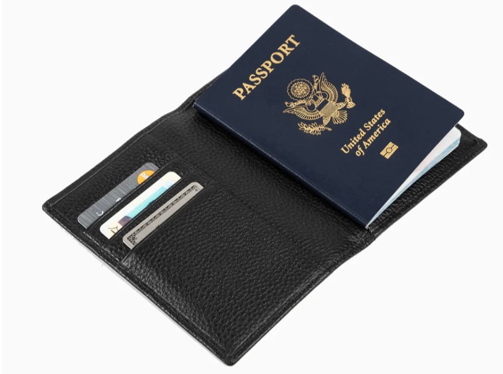 Stanford Genuine Leather Passport Holder Black
