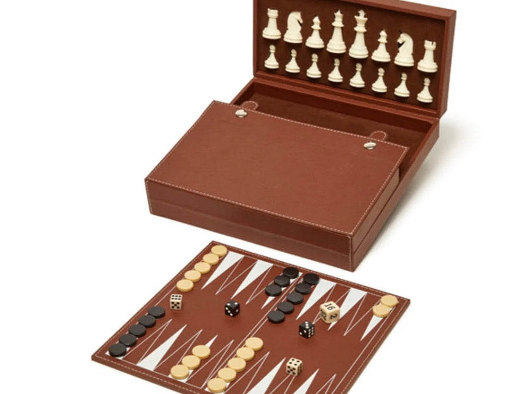 Bryson Backgammon And Chess Set Brown