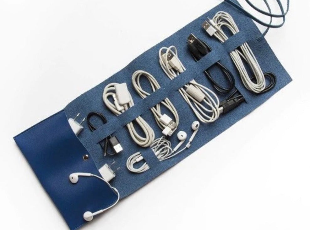 Travel Cord Roll Blue