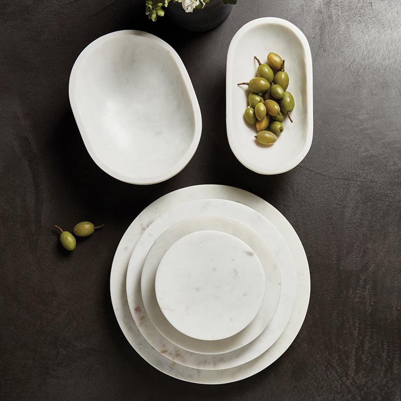 Large White Footed Bowl
