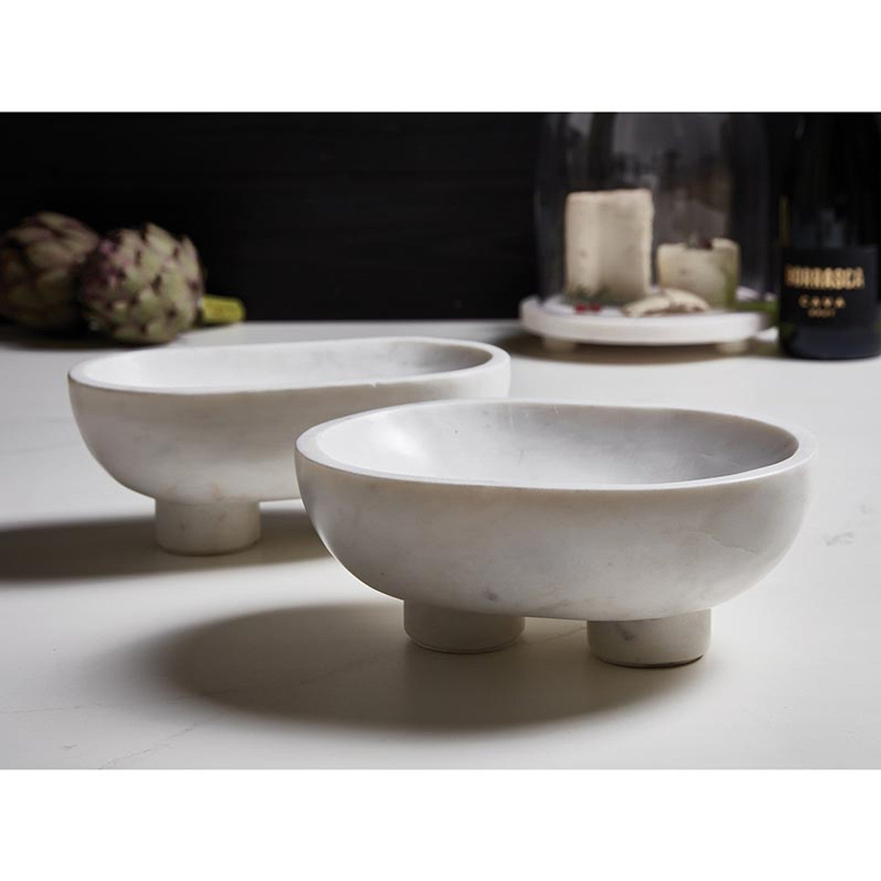 Large White Footed Bowl