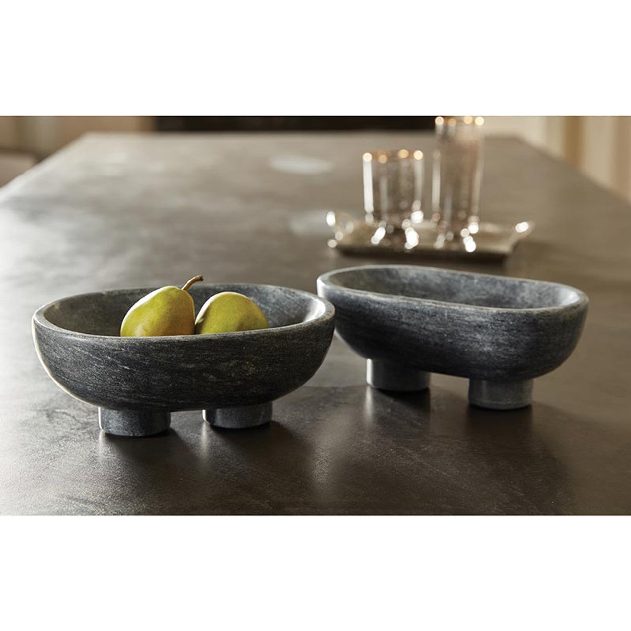 Large Charcoal Footed Bowl