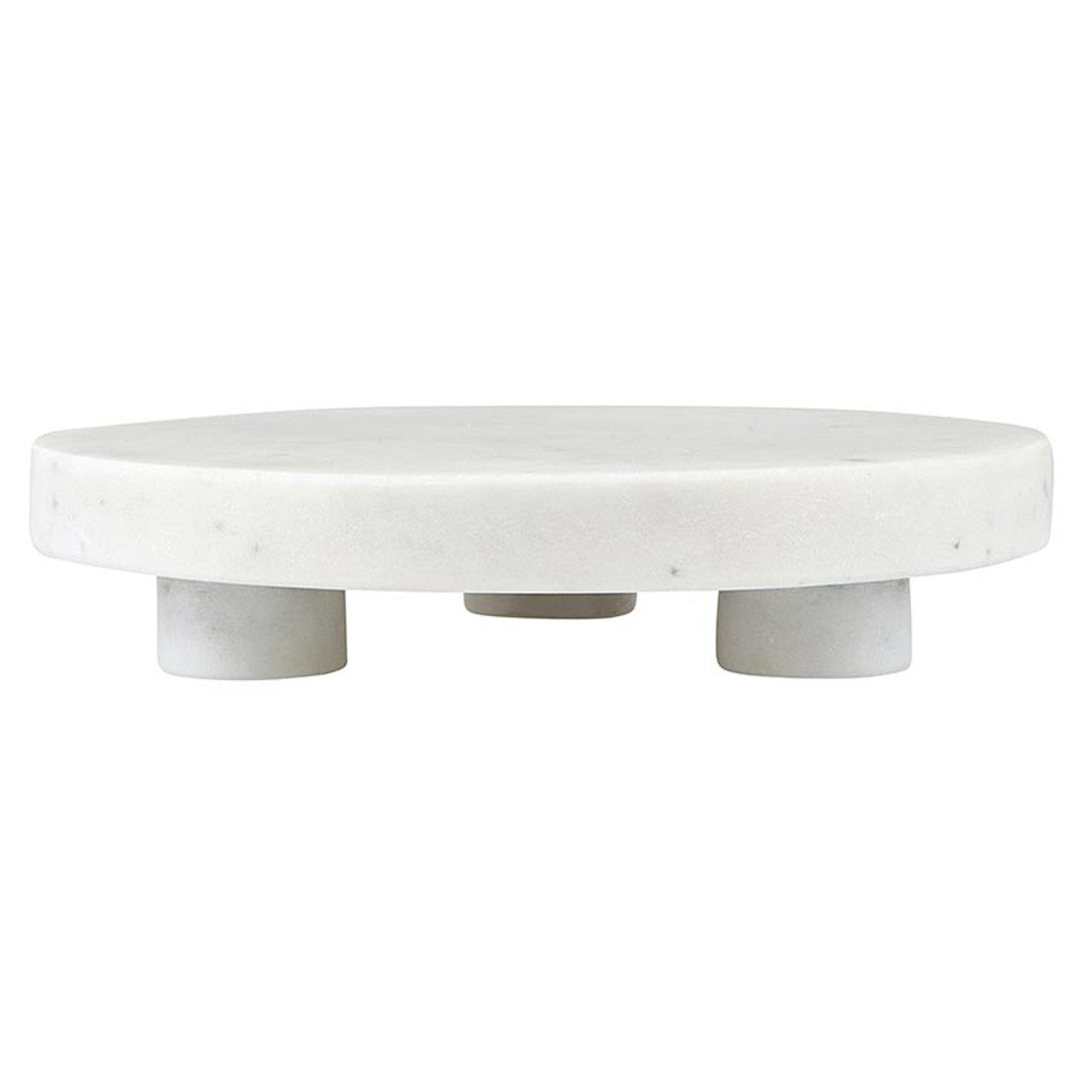 6" White Marble Footed Tray