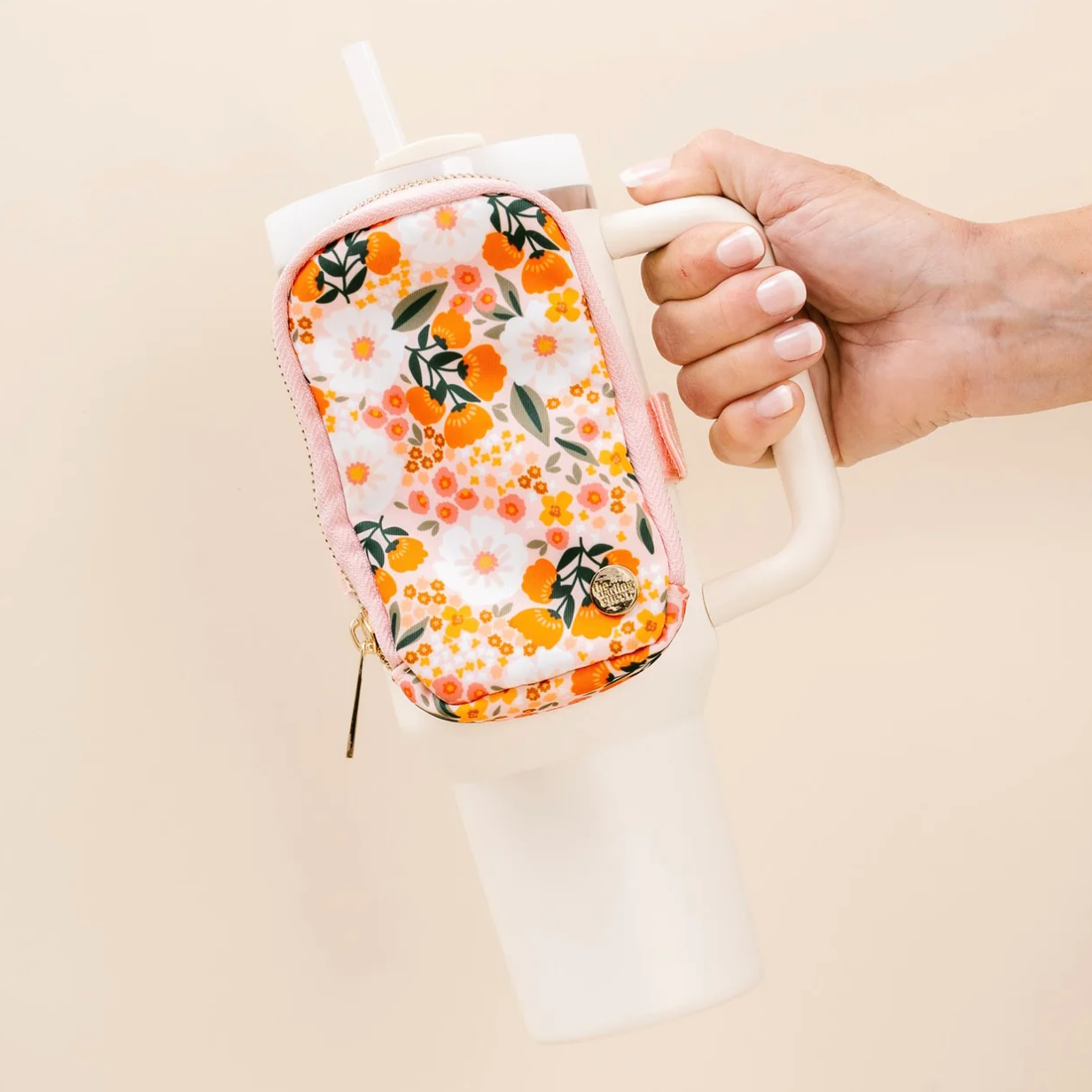 Tumbler Bag - Floral Pink
