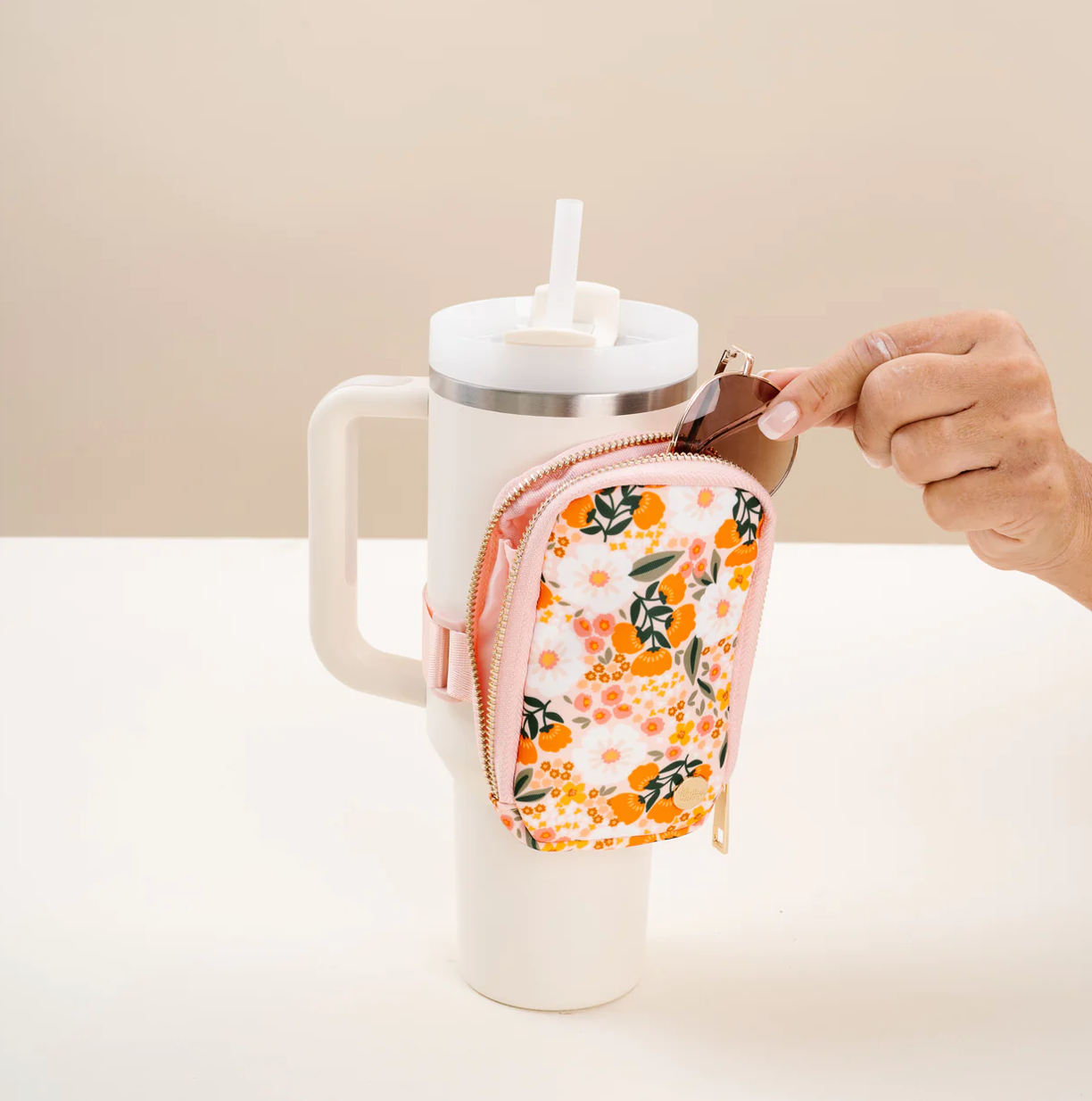 Tumbler Bag - Floral Pink