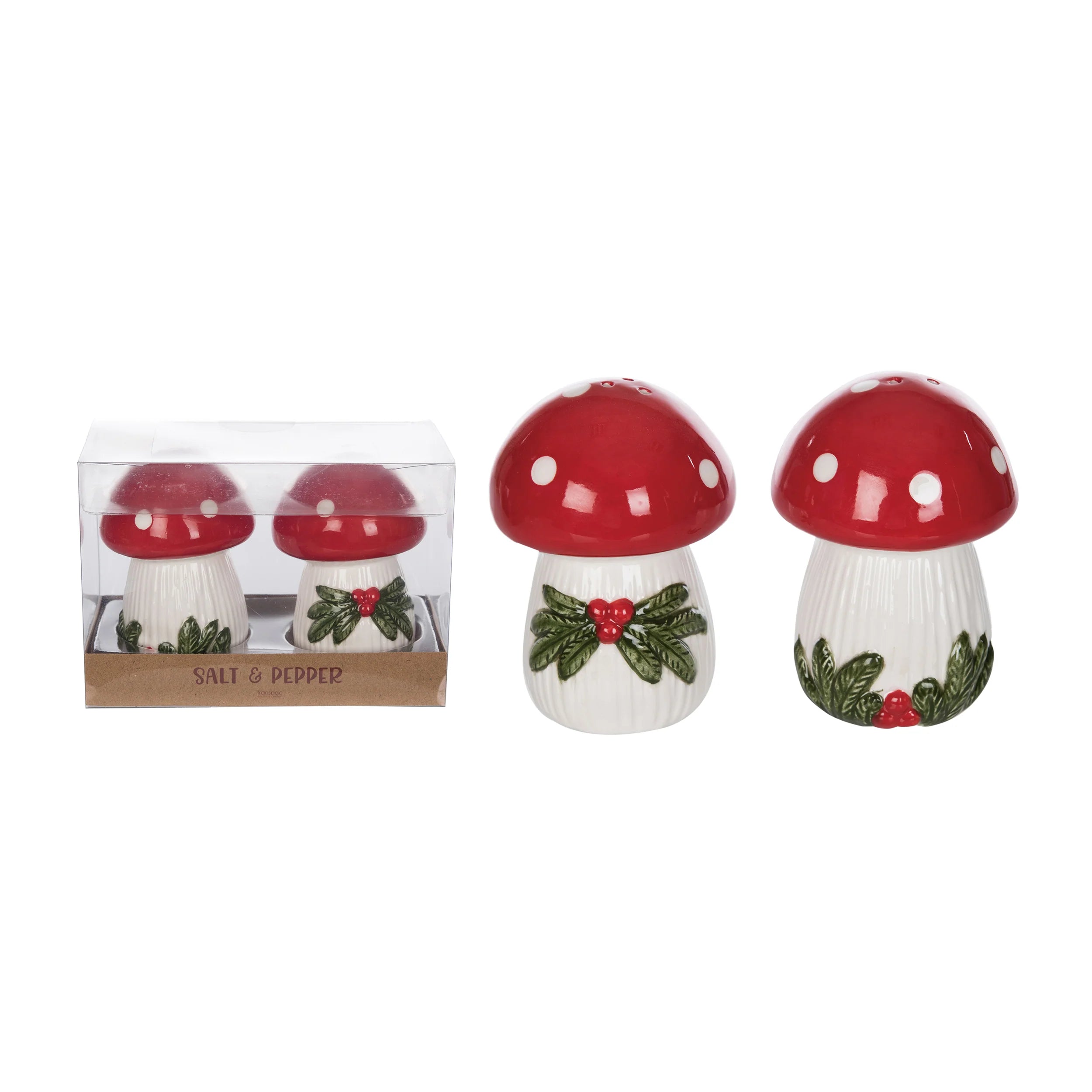 Salt and Pepper Christmas Mushroom