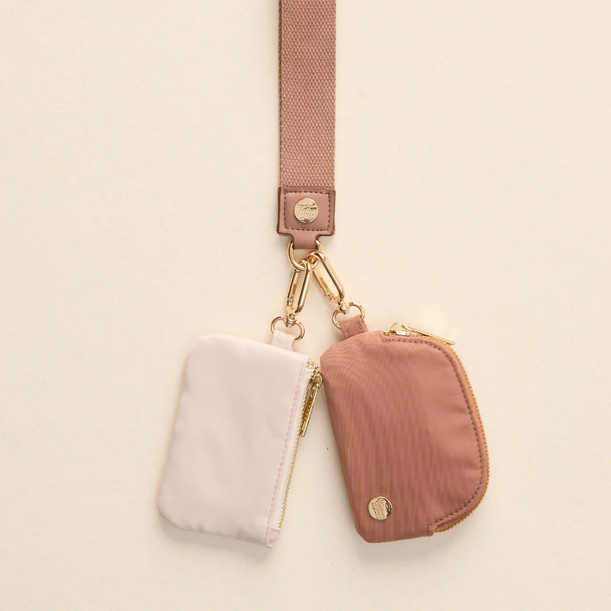 Dynamic Duo Pouch Wristlet Beige