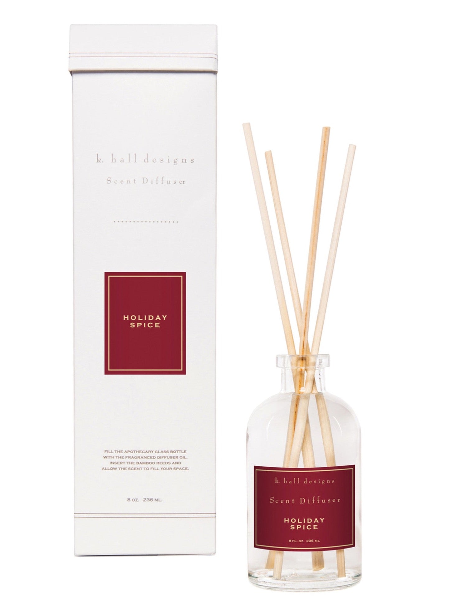 Boxed Diffuser Kit - Holiday Spice 8oz