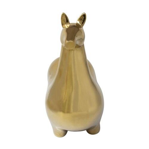 14.5" GOLD CERAMIC LLAMA