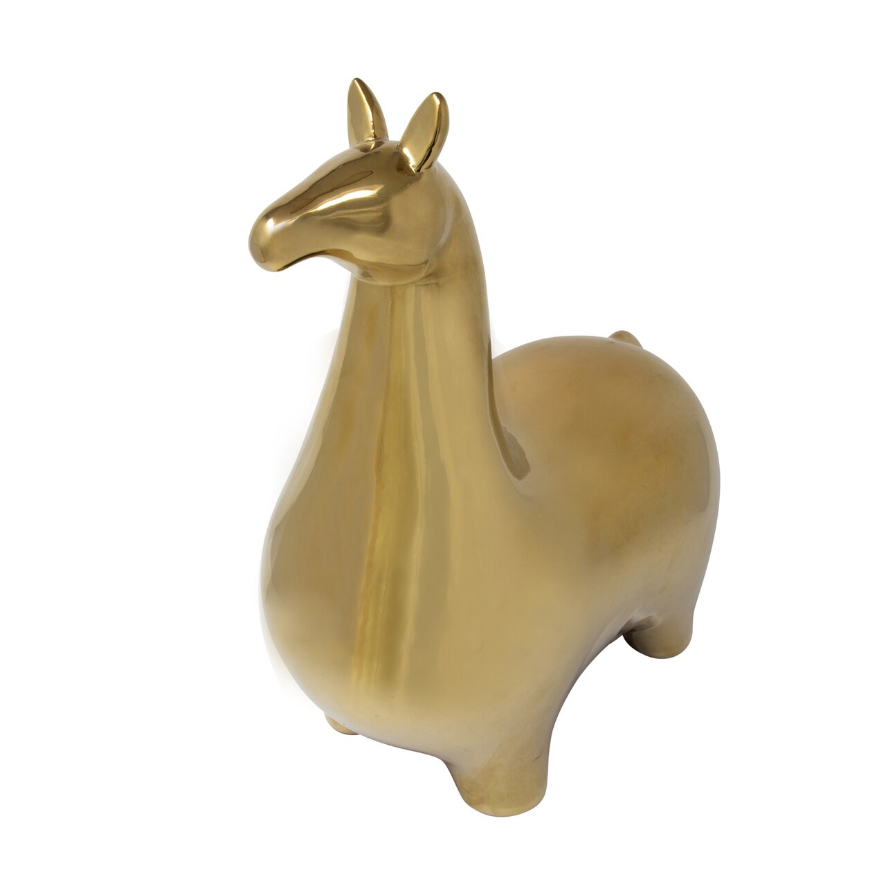 14.5" GOLD CERAMIC LLAMA