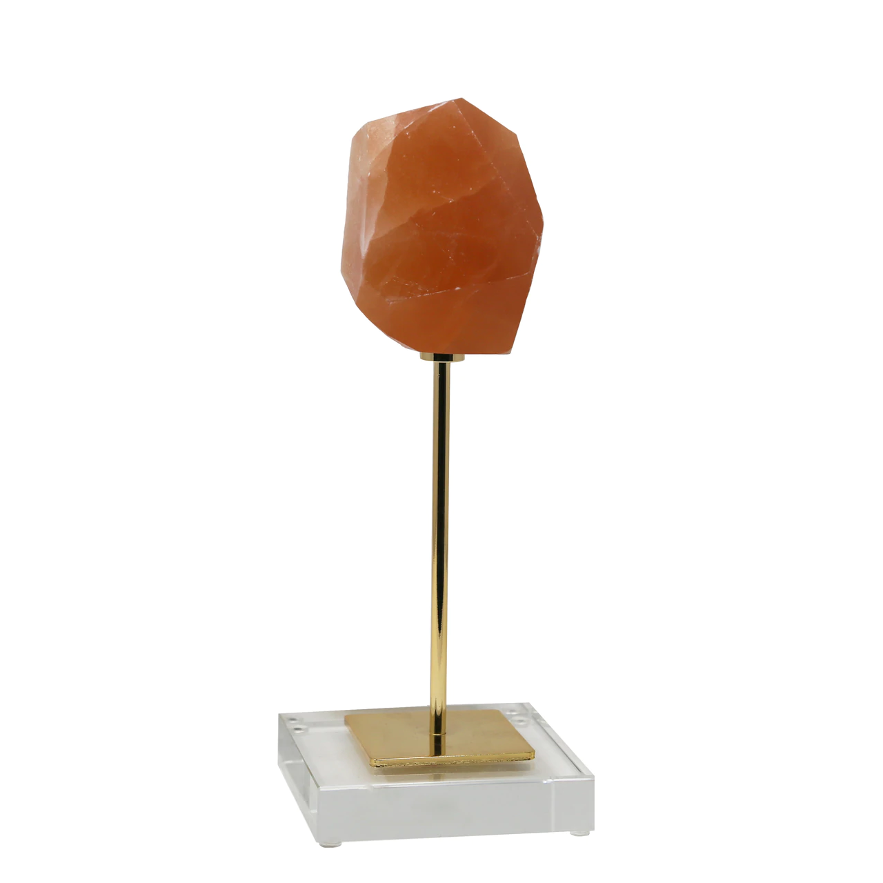 ORANGE STONE ON GOLD STAND