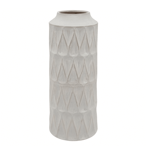 16" Teardrop Vase, White