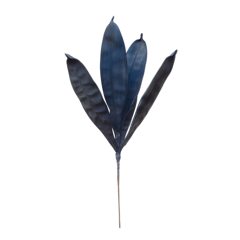 25-1/2"H Faux Reed Leaf Stem, Navy