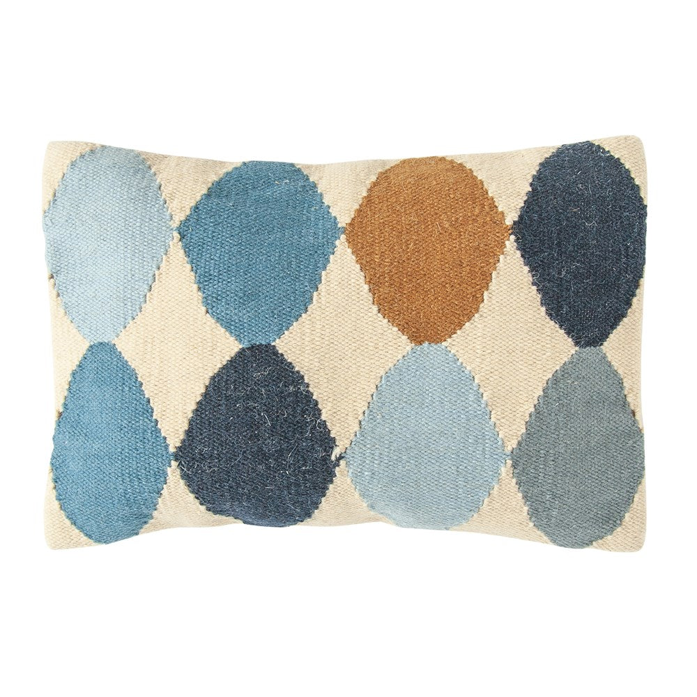26"L x 16"H Woven Wool Blend Pattern Lumbar Pillow, Multi Color