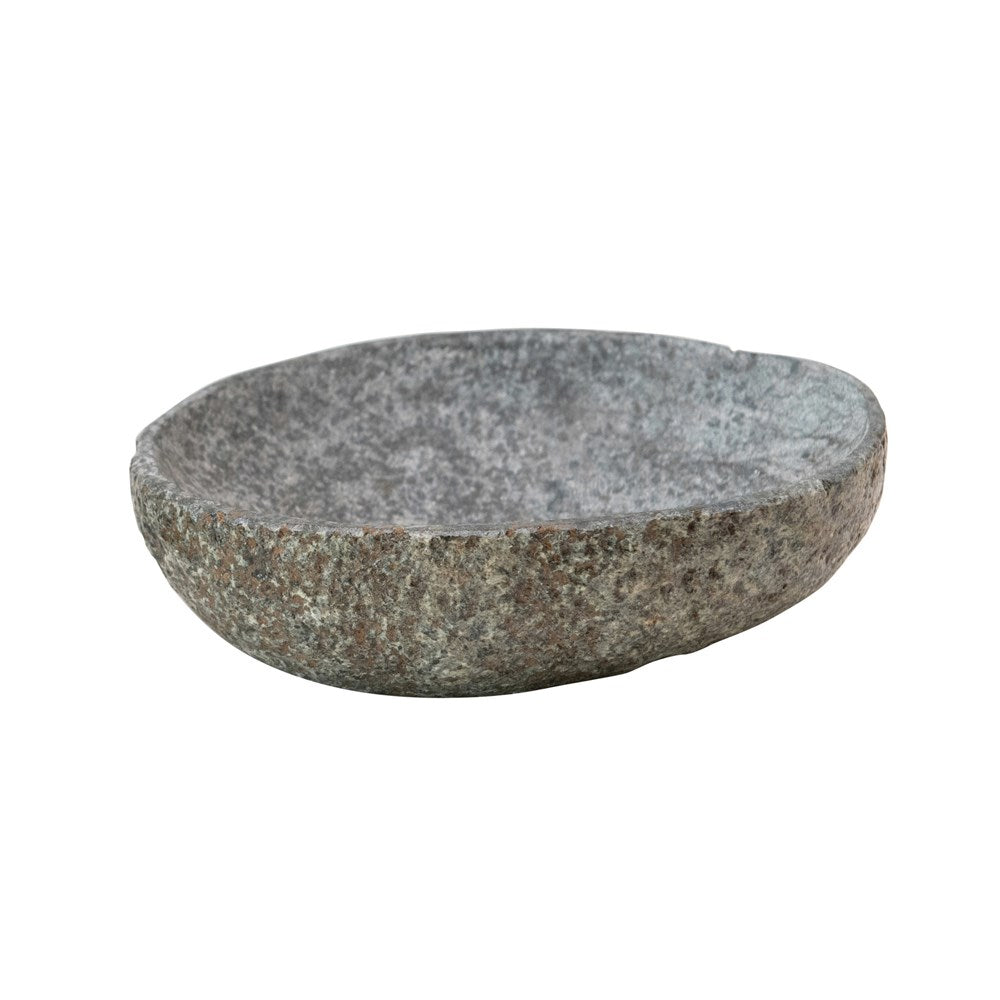 4-1/4" Round x 1-1/2"H Natural Stone Bowl