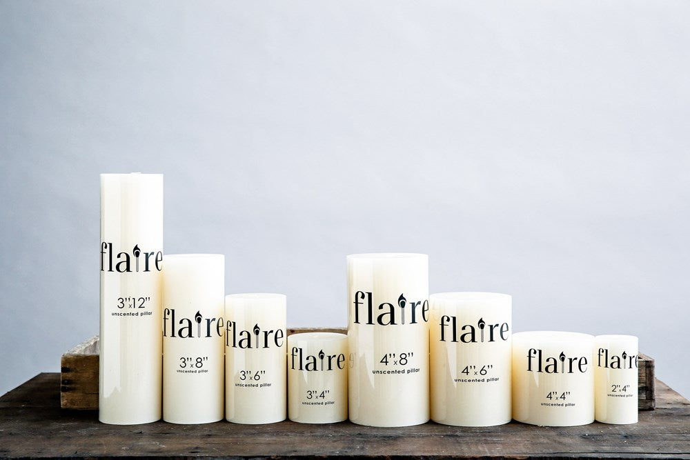 4" Round x 8"H Unscented Pillar Candle (Approximate Burn Time 148 Hours)