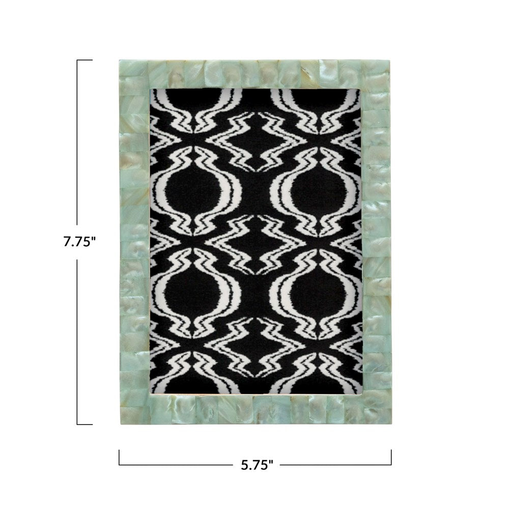 5-3/4"L x 7-3/4"H Handmade Mother of Pearl & MDF Photo Frame, Aqua (Holds 5 x 7 Photos)
