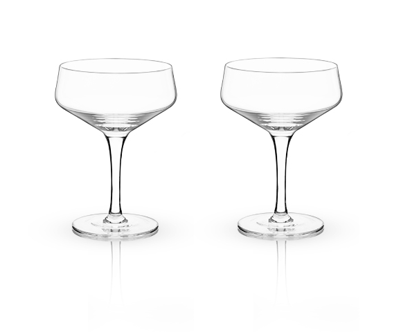 Angled Crystal Coupe Glasses (Set of 2)