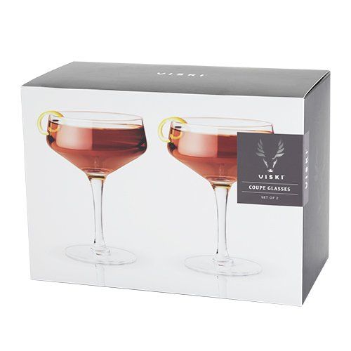 Angled Crystal Coupe Glasses (Set of 2)
