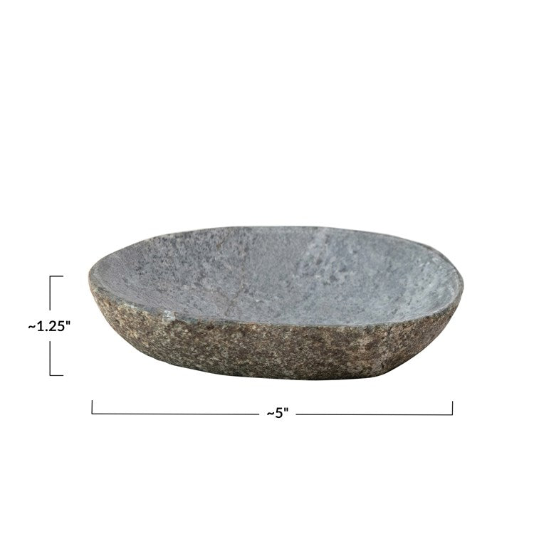 5" Round x 1-1/4"H Natural Stone Plate