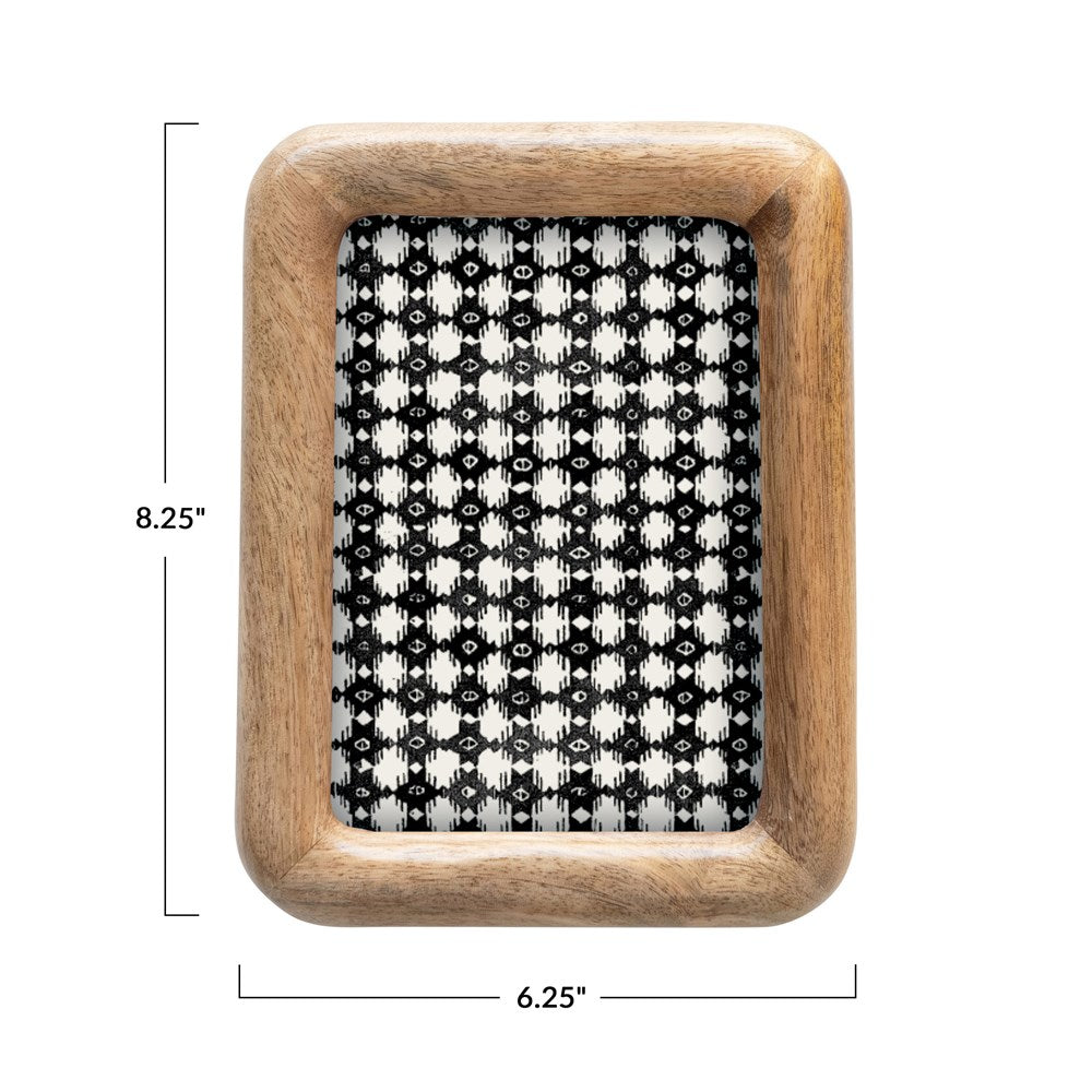 6-1/4"L x 8-1/4"H Handmade Mango Wood Photo Frame (Holds 5" x 7" Photo)
