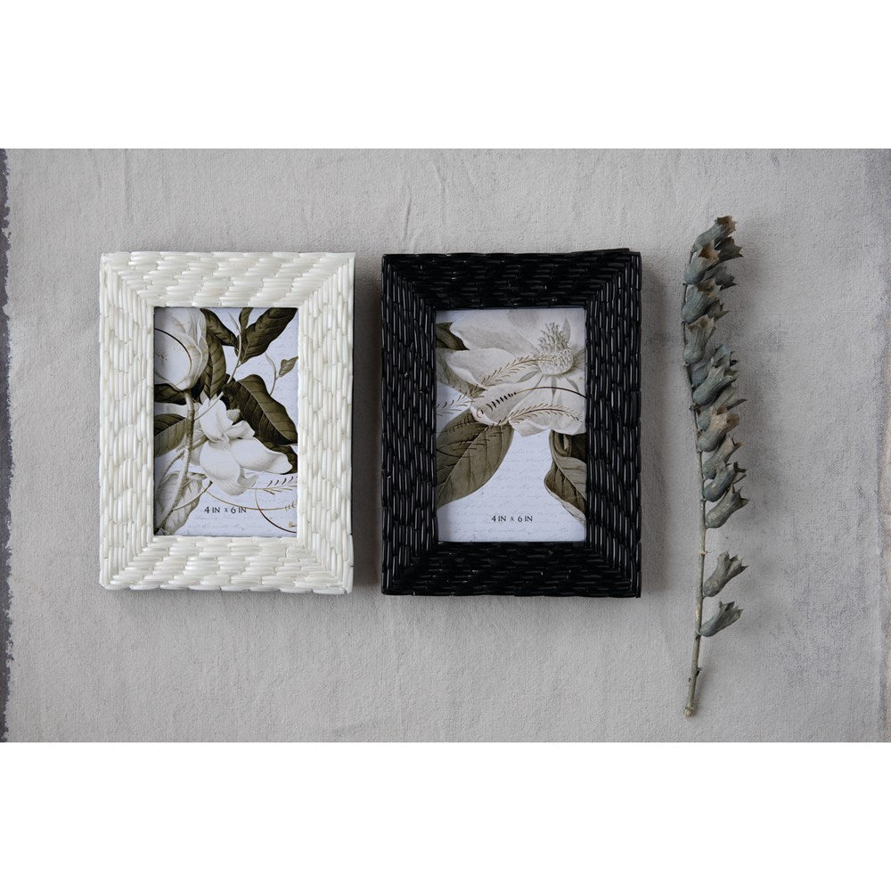 6"W x 8"H Handmade Glass Bangle Photo Frame, 2 Colors (Holds 4" x 6" Photo)