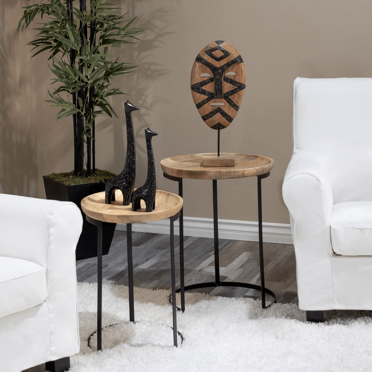 Aluminum 16" Giraffe Sculpture, Dark Bronze