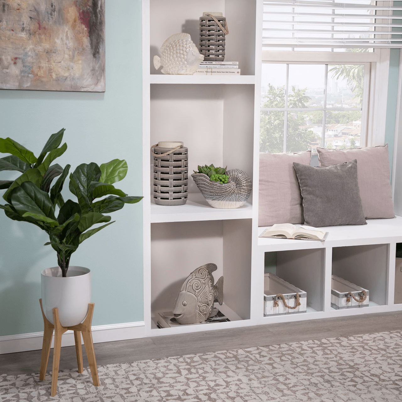 10.5" Ceramic Fish, Pearl