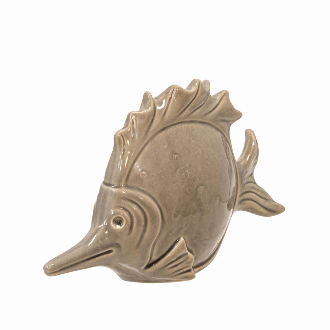 Ceramic Fish Decor 11" Gray