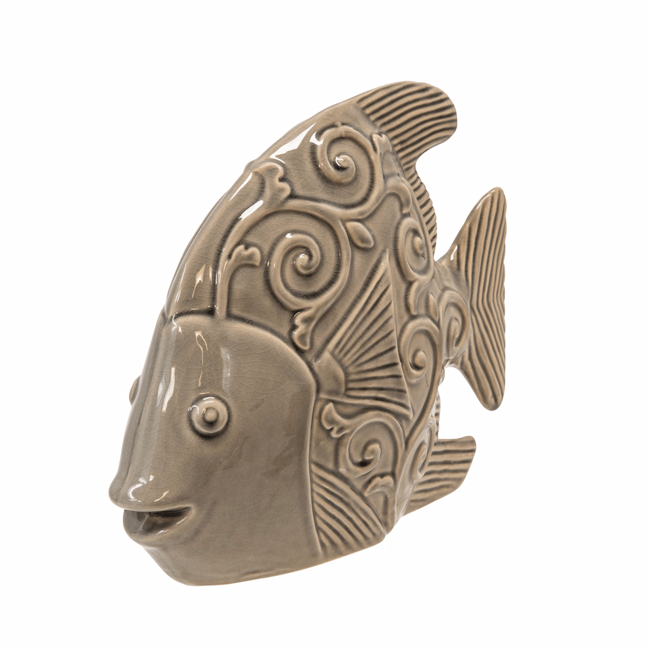 Ceramic FIsh Decor 12 Graygreen