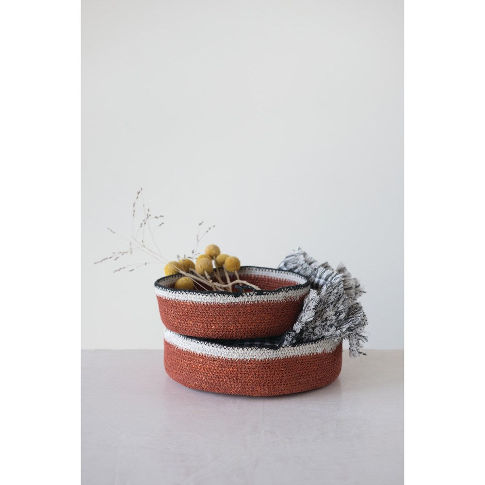 Decorative Hand Woven Baskets WIth Loop Hanger