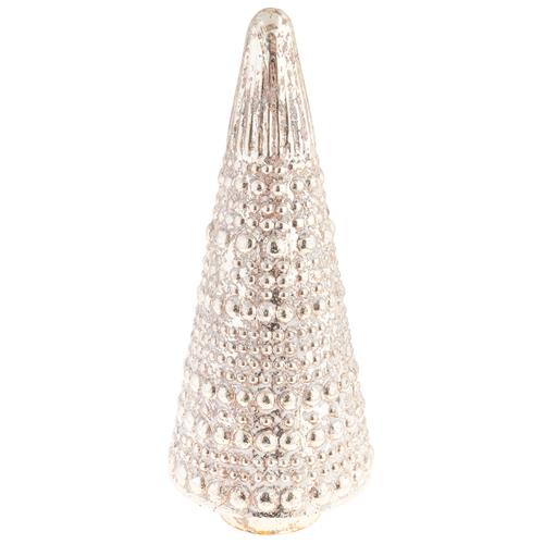 Hobnail Glass Tree White/Gold 15"