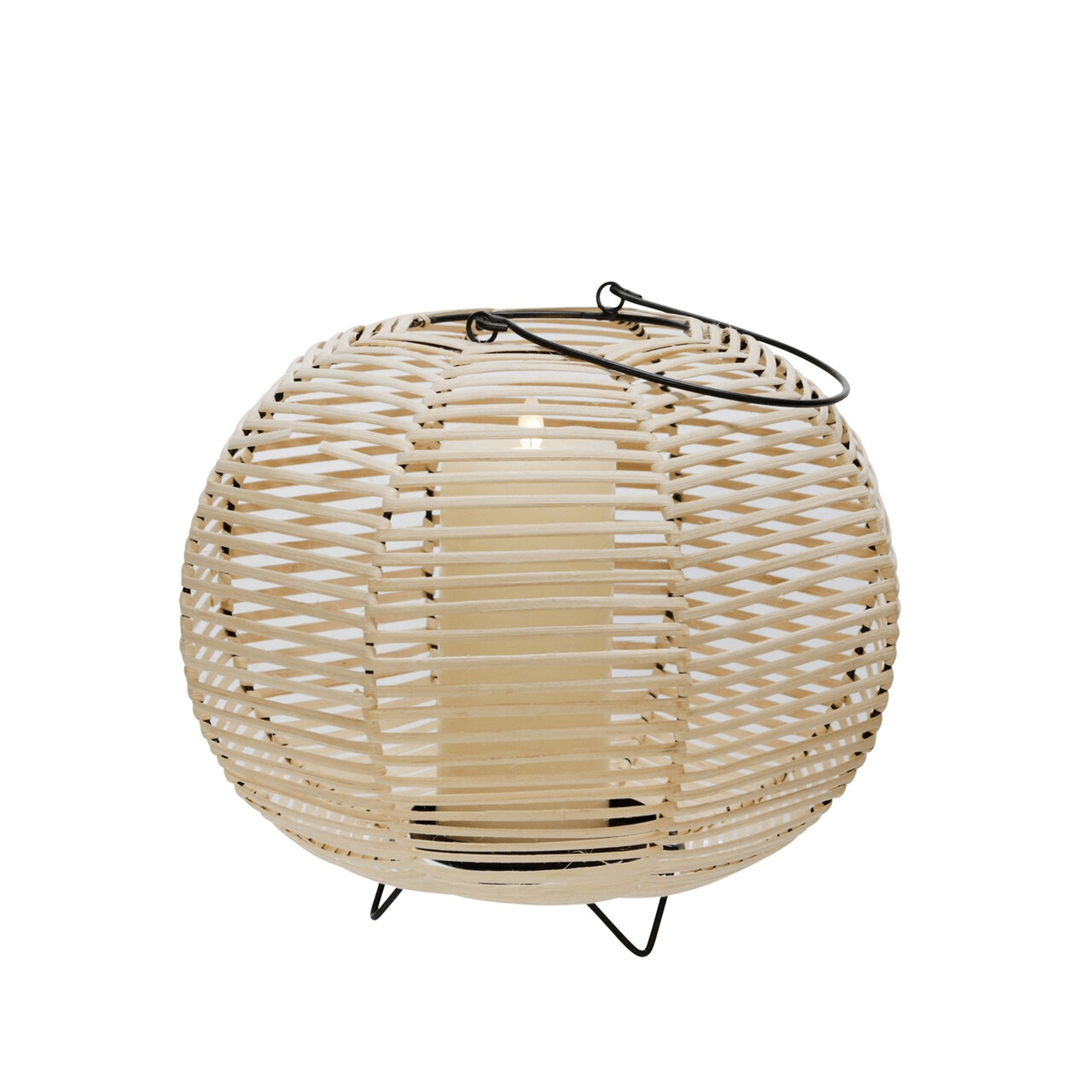 Round Wicker/Iron Lantern