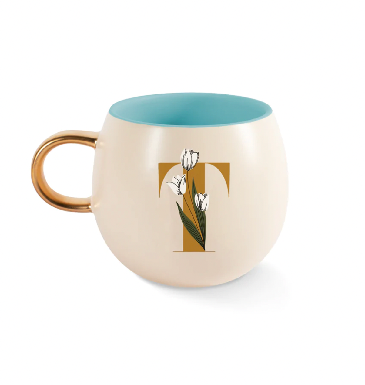 FLORAL "T" ROUND MUG