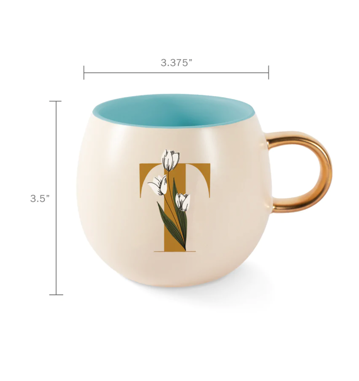 FLORAL "T" ROUND MUG