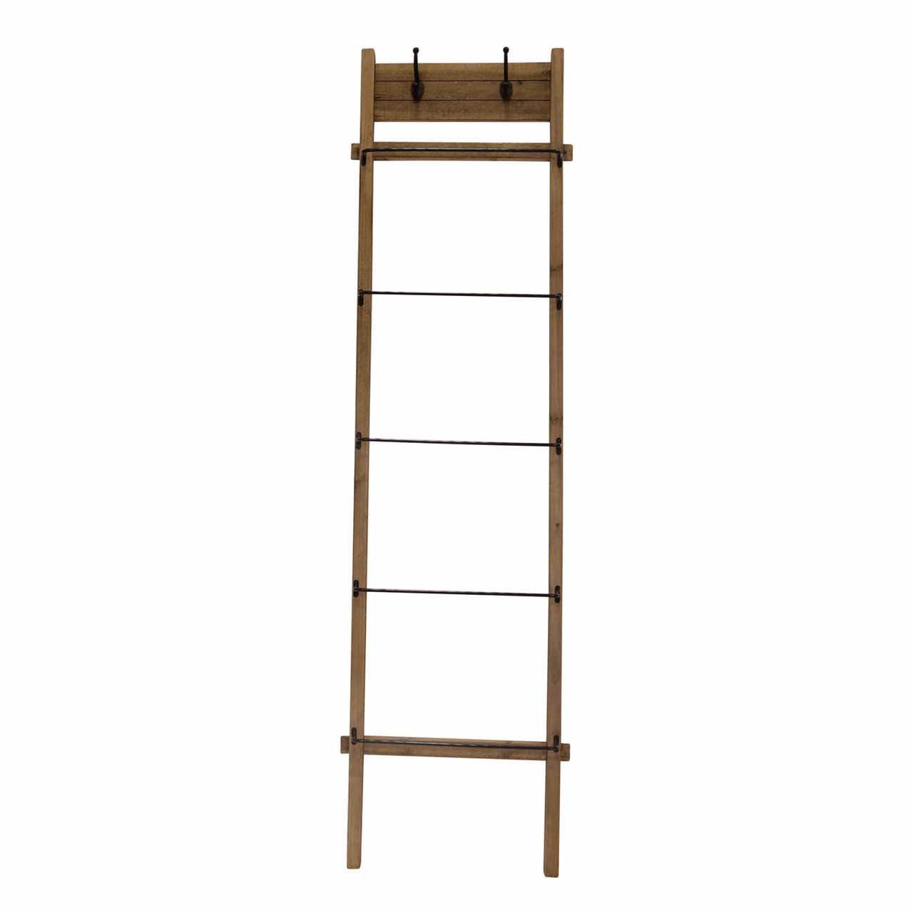 Wood/Metal 76" Ladder, Brown