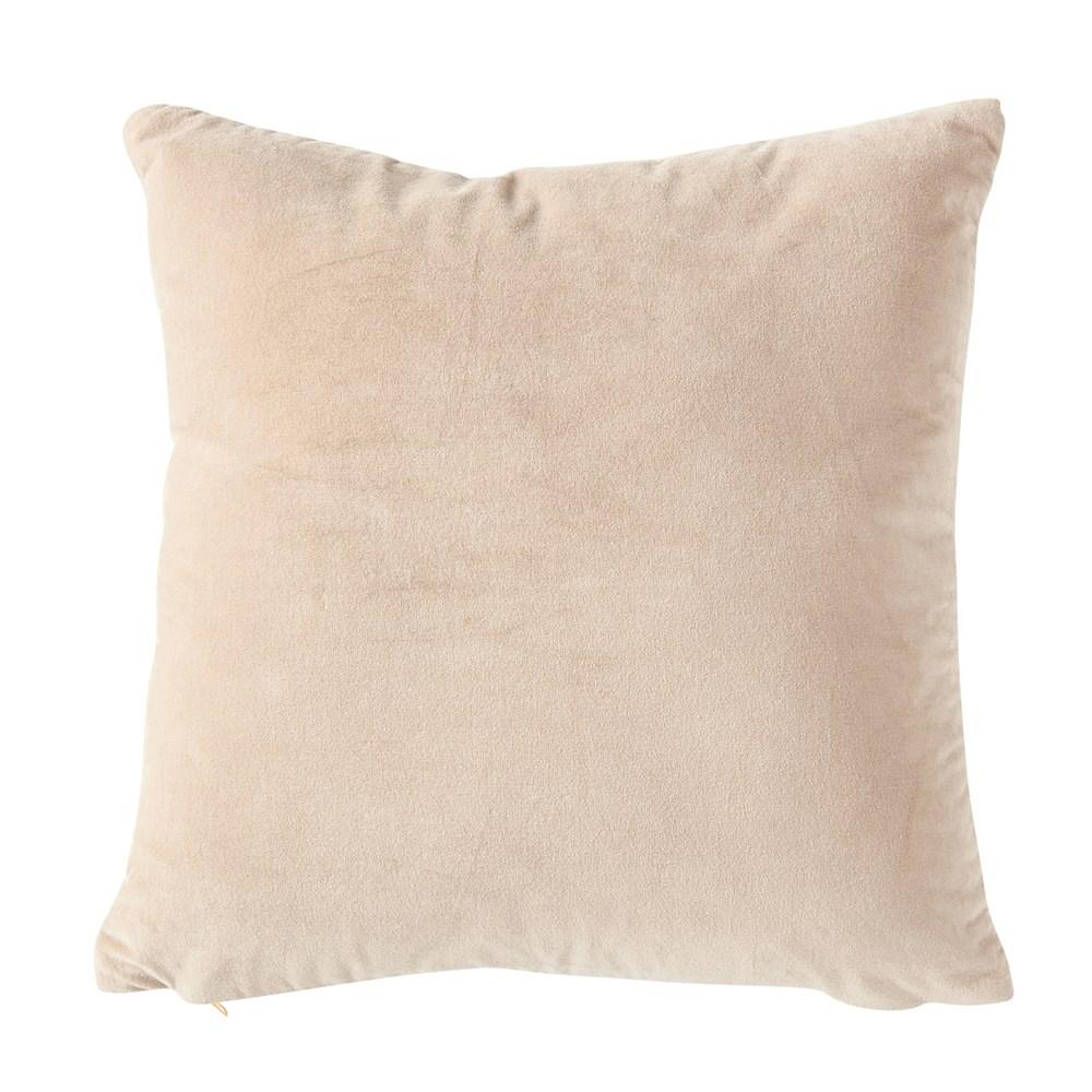 20" Square Cotton Velvet Front Pillow