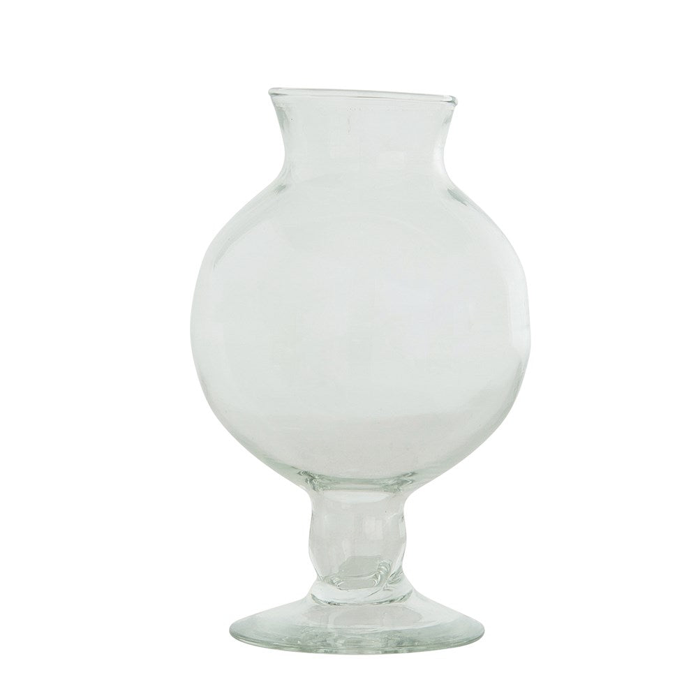 4" Round x 5-1/2"H Glass Footed Vase