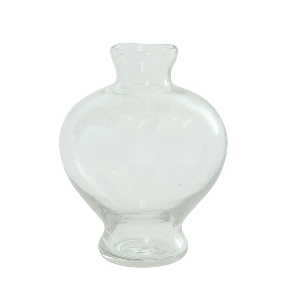 4" Round x 4-3/4"H Glass Footed Vase