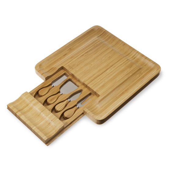 Bamboo Cheese Board And Knife Set