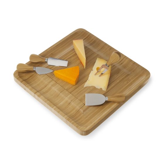 Bamboo Cheese Board And Knife Set