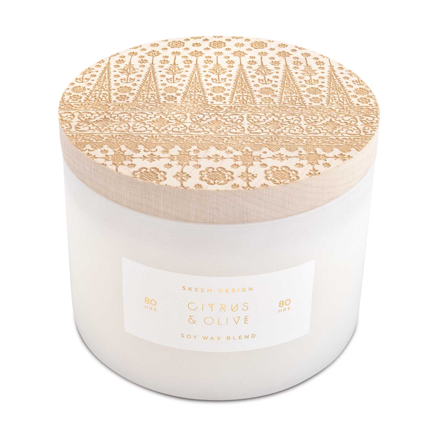 Print Block 3 Wick Candle Citrus & Olive