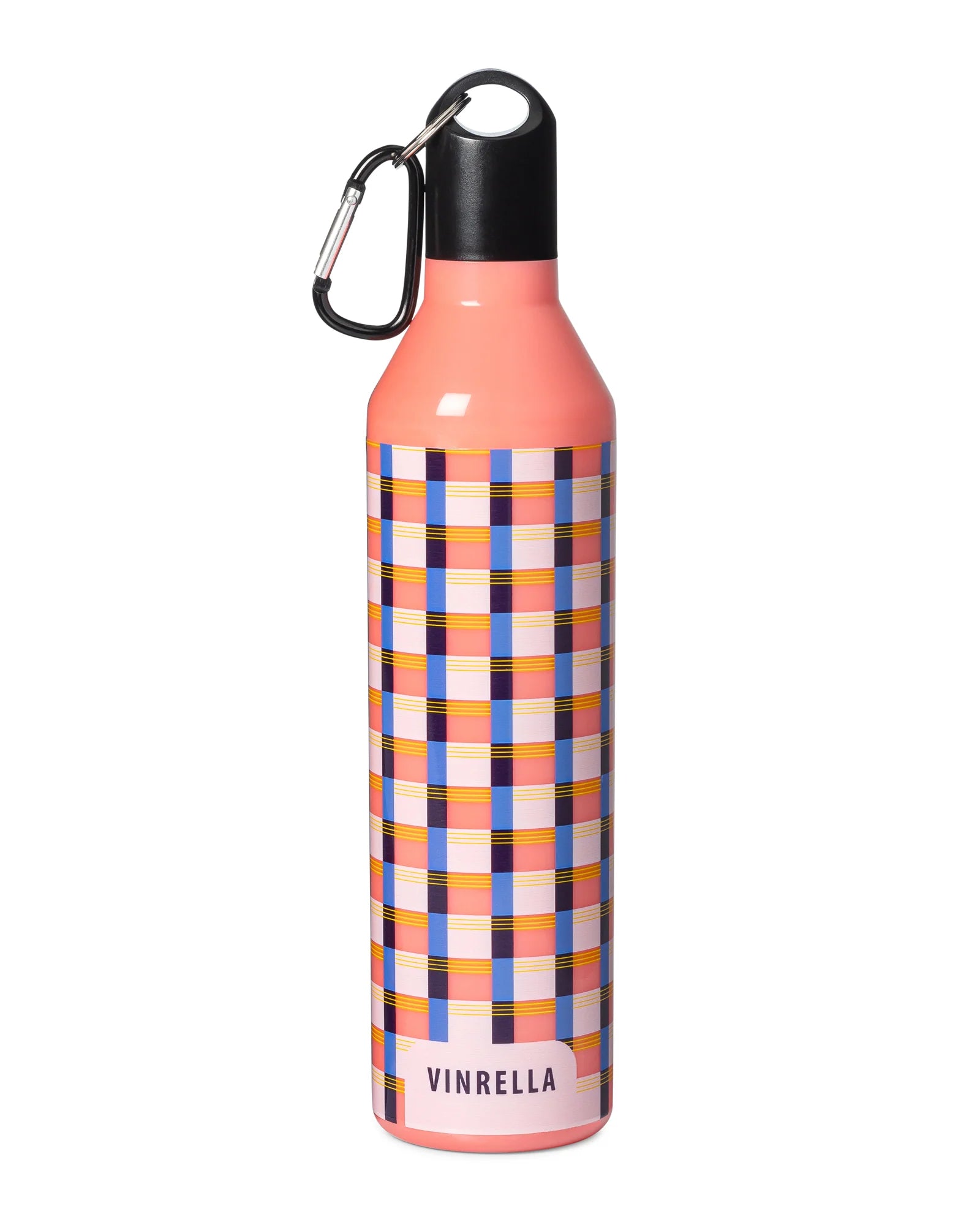 Water Bottle Umbrella Gingham Pink