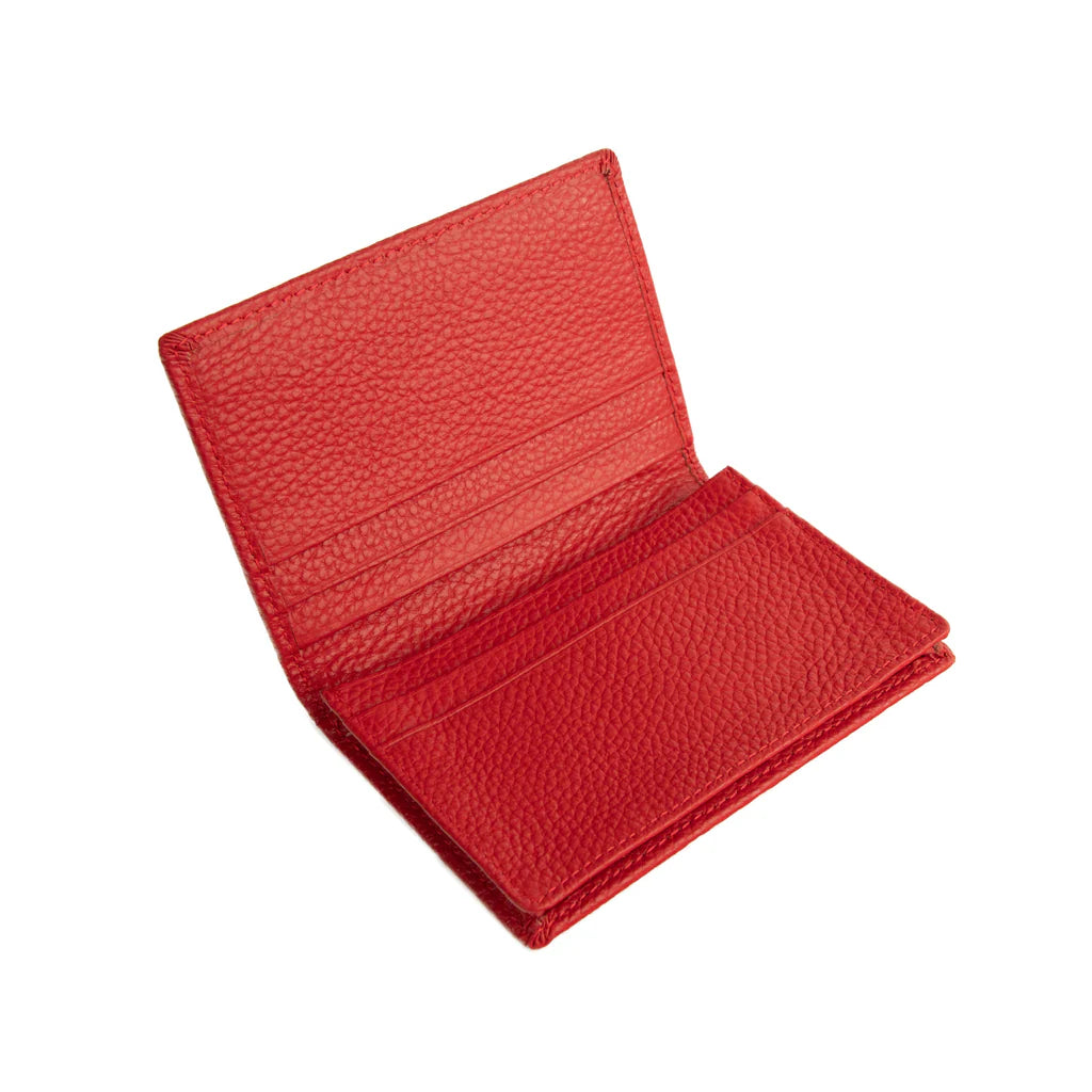 Leather Card Case Red