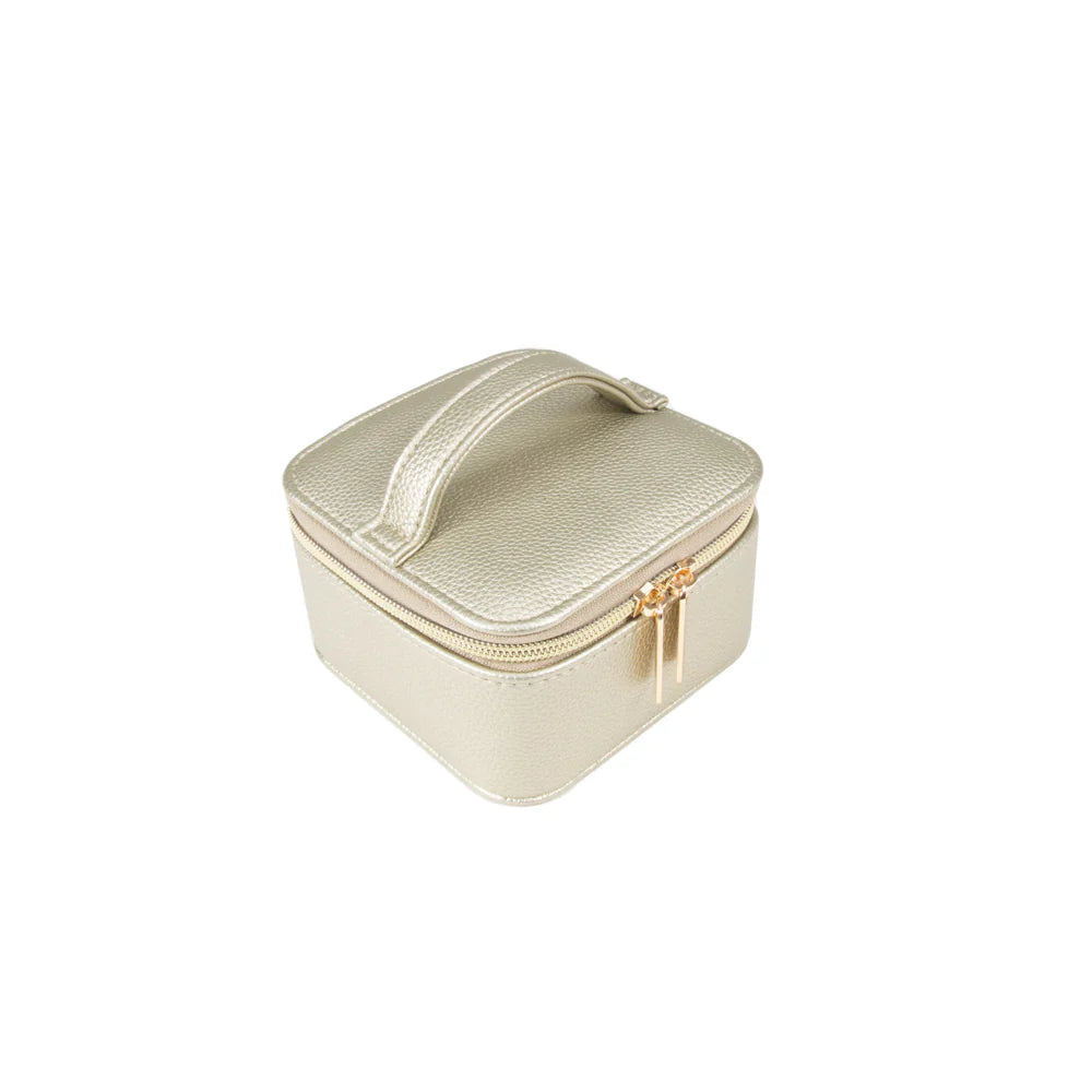 Leah Travel Jewelry Case With Pouch Gold